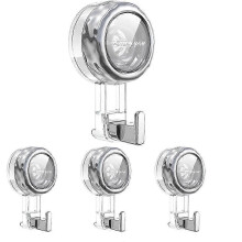 4 stuks extra sterke zuignaphaken, krachtige hangers voor kransen, douche, ramen en glazen deuren, waterdichte haken voor buiten.