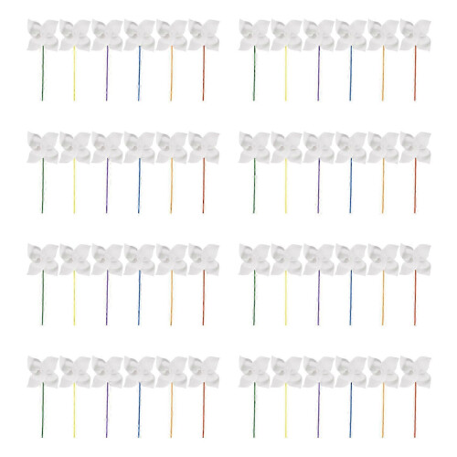 48 stuks DIY windmolentjes van wit blanco papier