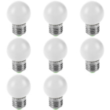 8 lampadine LED E27 bianche in plastica (potenza 0,5 W, bianco)