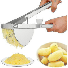 Presse-pommes de terre en acier inoxydable. Presse-pommes de terre professionnel en acier inoxydable.