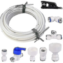 Tuyau d'alimentation en eau universel de 15 mètres, kit de raccord pour tuyau de réfrigérateur 1/4 pouce, tube filtrant, pièces A
