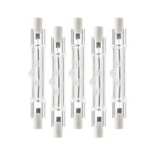 Confezione da 5 lampadine alogene lineari R7s da 118 mm, 300 W, 230 V, lampadine alogene dimmerabili per lavori edili.