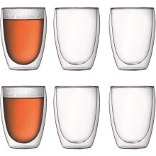 Lot de 6 verres à double paroi, 0,45 l, couleur crème