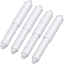 4 stuks vervangende plastic rolhouders met veermechanisme voor toiletpapier (wit)