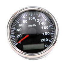 85-mm-GPS-Tachometer (200 km/h), 9–32 V, mit roter Hintergrundbeleuchtung, Kilometerzähler, geeignet für alle Fahrzeugtypen