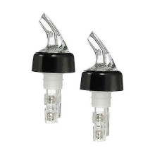 Confezione da 2 dosatori versatori da 20 ml con beccuccio dosatore e tappo antigoccia per bottiglia, colore nero