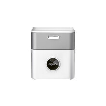 Handige opbergaccessoires voor de badkamer: toiletpapierhouder, toiletpapierhouder met opbergruimte en dispenser voor vochtige doekjes.