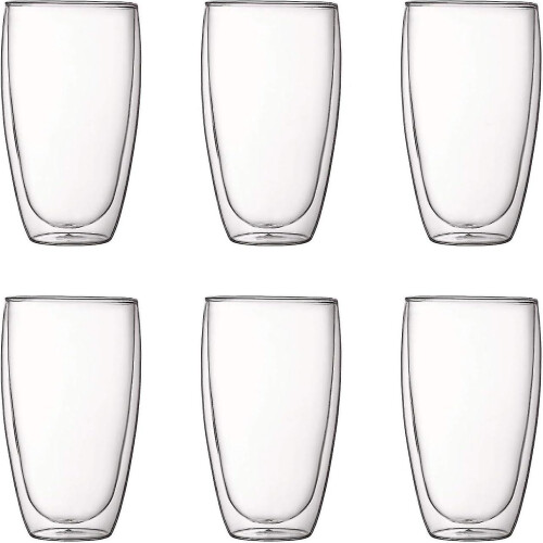 Lot de 6 verres à double paroi, 0,45 l, couleur crème 2