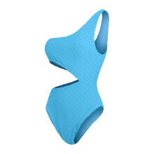 (8 UK, Blue) Speedo Womens/Ladies Checkerboard Textured Cut Out One Piece Swimsuit