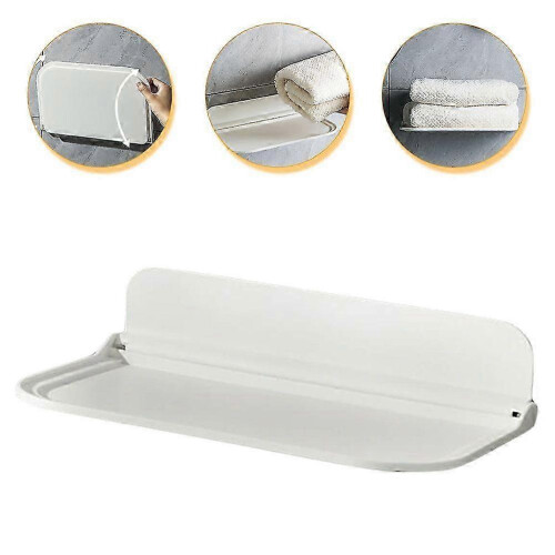 Bathroom Wall Shelf Foldable Floating Shelf Towel Sundries Storage Shelf 1
