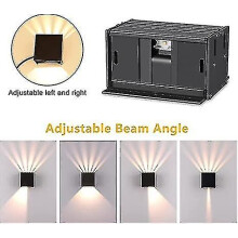 2 X Applique da parete per interni/esterni, design moderno, luce bianca calda, 6 W, alluminio, 3000 K