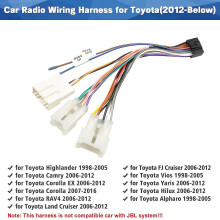 Autoradio-Kabelbaumadapter für Toyota Highlander, RAV4, Camry, Corolla, Land Rover, FJ Cruiser, Vios, Y (Ostergeschenk)