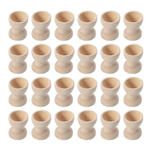24pcs Wooden Egg Holders Egg Cups Egg Storage Holders Easter Egg Cups For Home 2