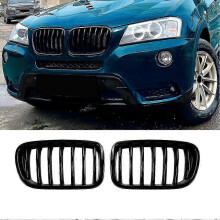 Auton etusäleikkö, ilmanoton säleikkö, konepellin säleikkö, yksirivinen säleikkö BMW X3 F25 2011-2013
