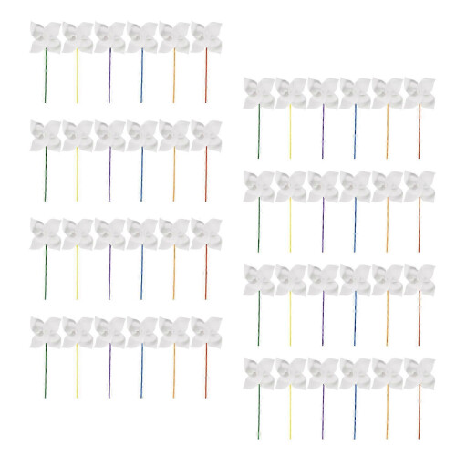 48 stuks DIY windmolentjes van wit blanco papier 2