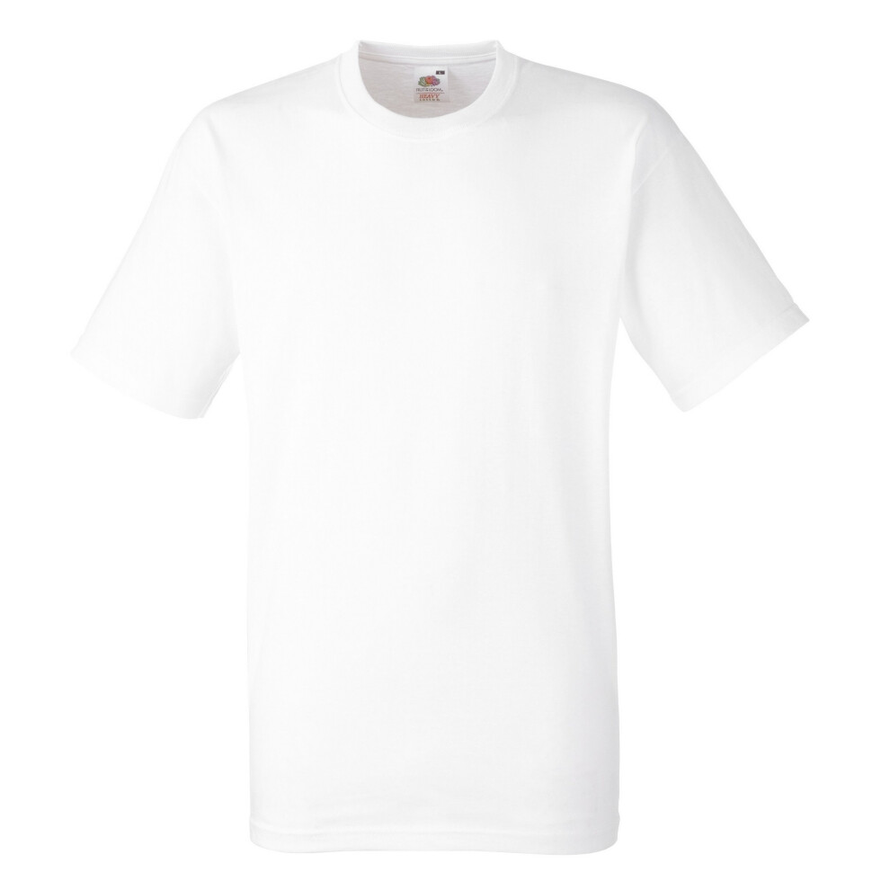 Fruit Of The Loom (L, White) Mens Heavy Weight Belcoro Cotton Short Sleeve T-Shirt