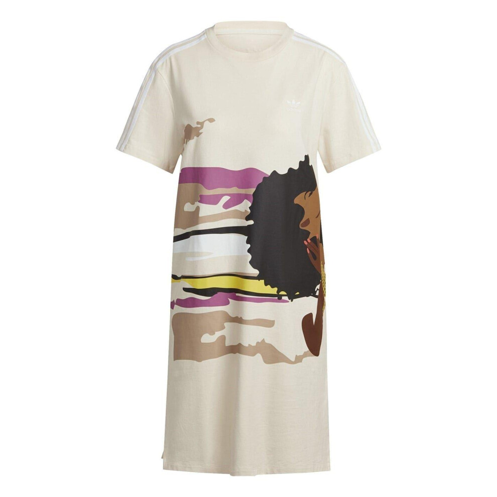 Adidas Womens/Ladies Graphic Print Crew Neck T-Shirt Dress