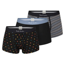 (L, Black) Paul Smith Mens Logo Cotton Boxer Shorts (Pack of 3)