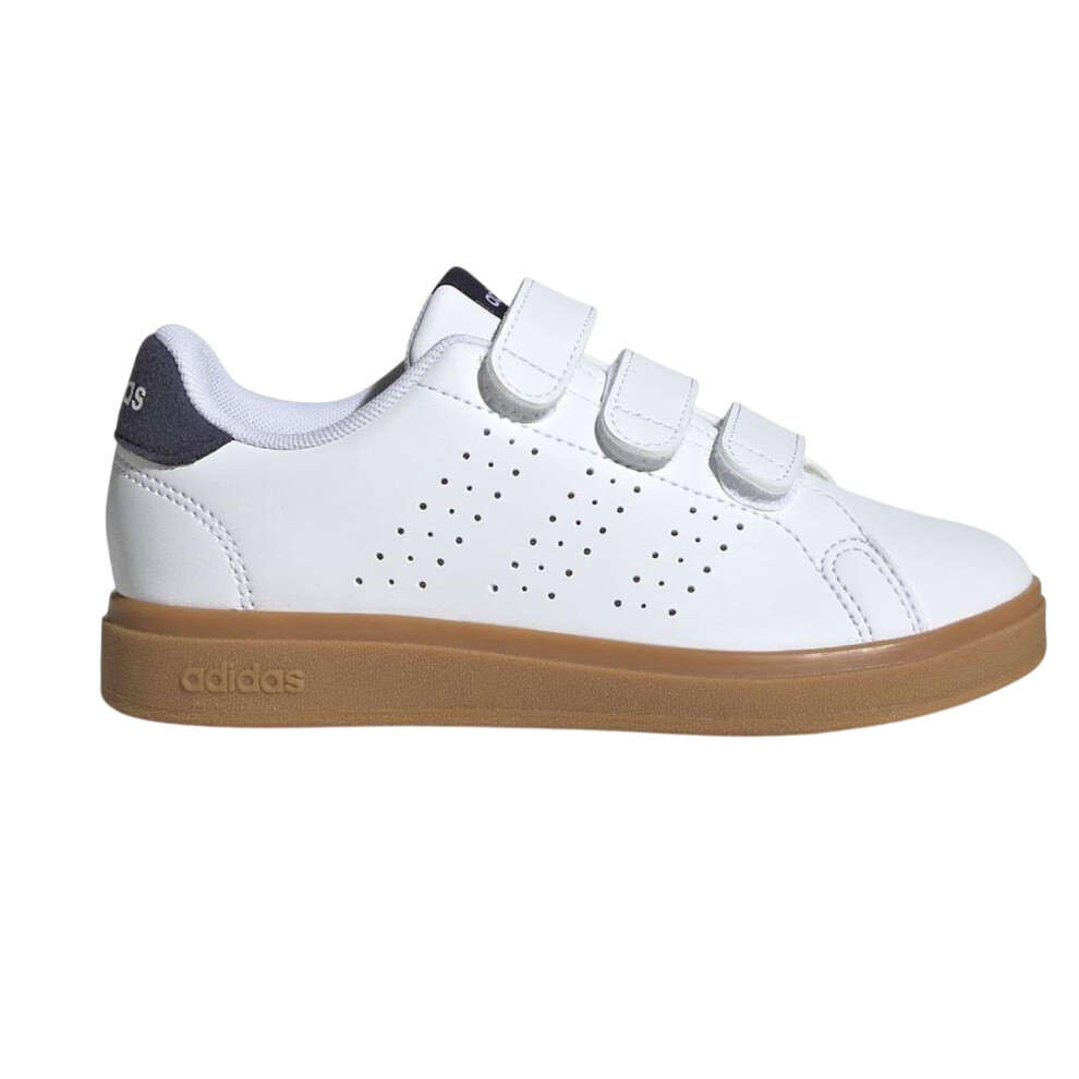 Adidas (2 Uk Child, White/Navy/Gum) Boys Advantage Base 2.0 Trainers