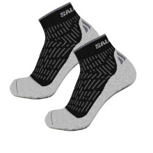 (10.5 UK-12 UK, Black/Grey) Salomon Mens Ultra Quarter Running Ankle Socks (Pack of 2)