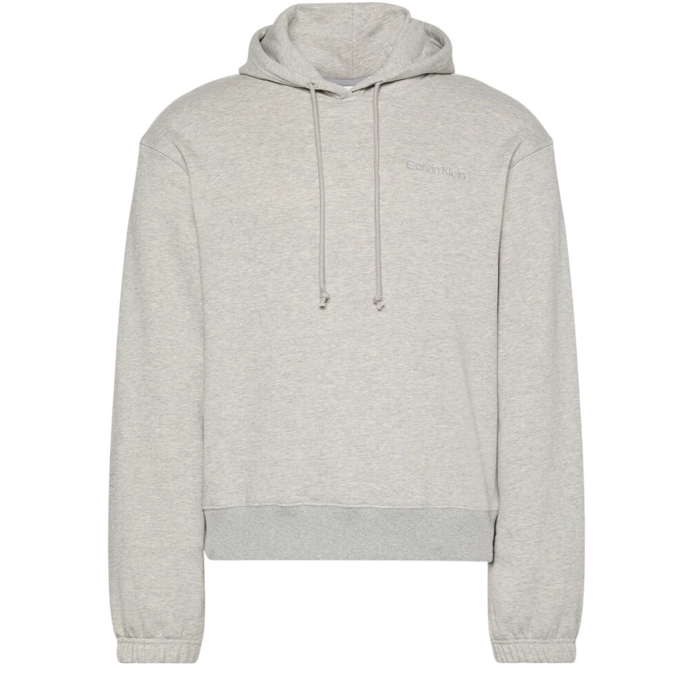 Calvin Klein (M, Grey Heather) Mens Logo Regular Sweatshirt