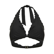 (14 UK, Black) Zoggs Womens/Ladies Scalloped Halter Neck Bikini Top