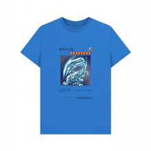 (S, Bright Blue) Yu-Gi-Oh! Unisex Adult Dragon Card T-Shirt