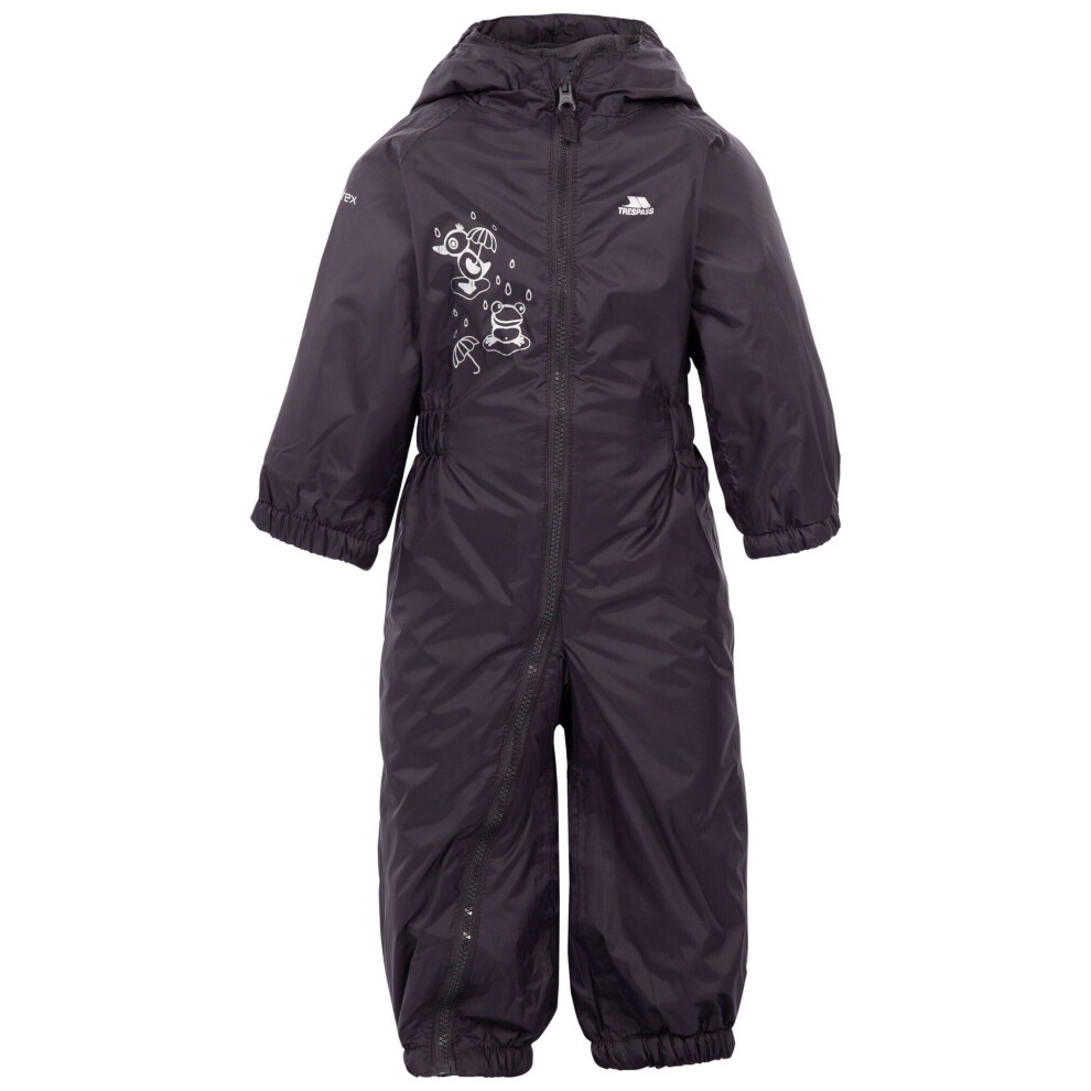 Trespass (18/24 Months, Dark Grey) Baby Unisex Dripdrop Padded Waterproof Rain Suit