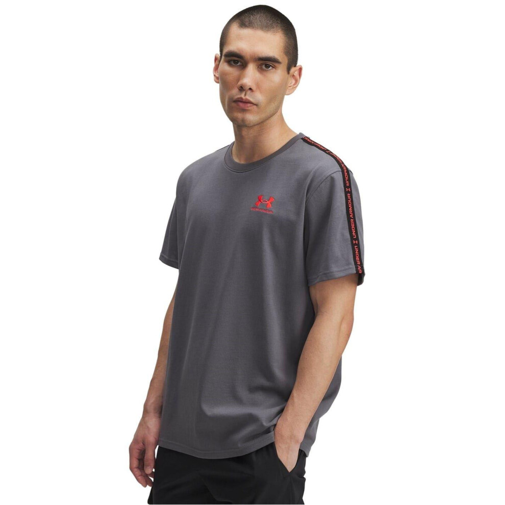 Under Armour (M, White Castlerock) Mens Icon Regular T-Shirt