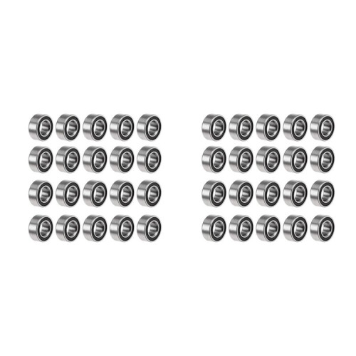 40PCS MR105-2RS 5X10X4mm  Bearing Steel Double-Shielded Miniature  Bearings,Black