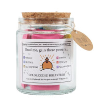 Bible Verses in A Jar,Read Me When Bible Verses Jar for Emotions and Feelings,Glass Scripture Prayer Jar with Coloring C