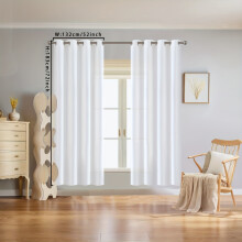 (White, (132*183cm)2pcs) 2pcs White Light-filtering Crown Sheers,Metal Grommet Light-filtering Curtains,Light-filtering Home and Office Curtains