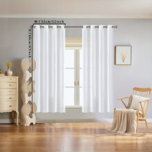 (White, (132*160cm)2pcs) 2pcs White Light-filtering Crown Sheers,Metal Grommet Light-filtering Curtains,Light-filtering Home and Office Curtains