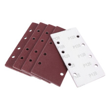 25unids almohadillas de lijado, lija de papel de gancho y bucle hoja perforado 8 agujeros granos 40/60/80/120 la hoja apto lijadora Orbital