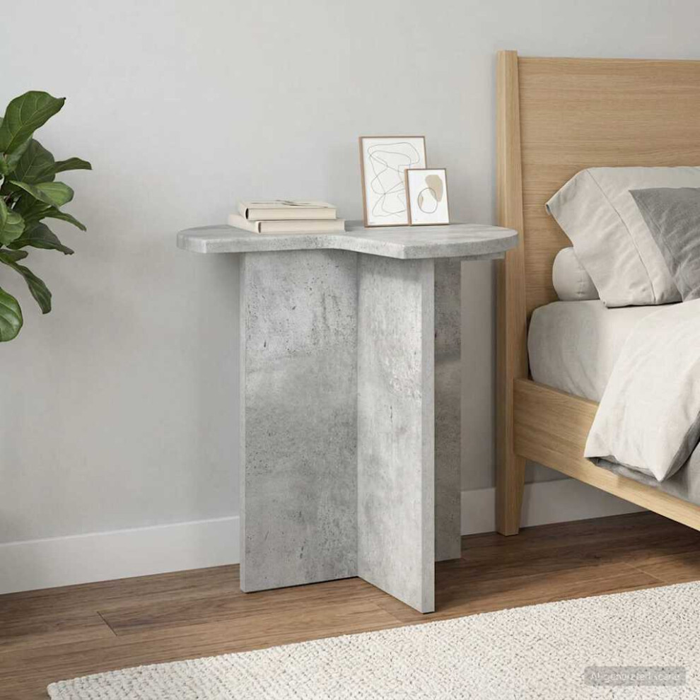 Vidaxl Side Table 2 Pcs Concrete Grey Ø 39 X 38 Cm Engineered Wood