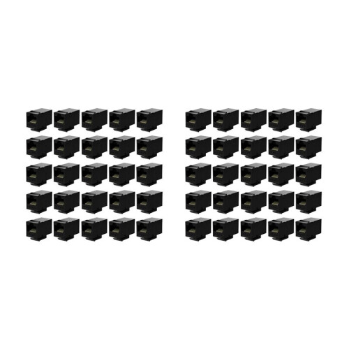 50 Pcs Rj45 Coupler Cat6  Jacks Inline Coupler Female to Female Insert Coupler