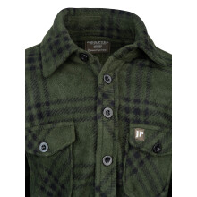 JACK PYKE Junior Polar Fleece Shirt Green Check Medium
