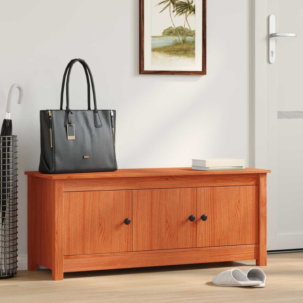 Vidaxl Shoe Cabinet Wax Brown 110 X 38 X 45.5 Cm Solid Pine Wood