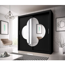 (180CM,Black) FH Vienna Sliding Door Wardrobe