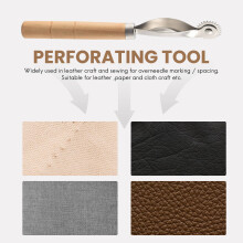 1pc Wood Handle Overneedle Wheel Leather needle Spacing Paper Perforating Tool Roulette 2mm