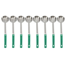 8Pcs Portion Control Serving Spoons Portion Scoops Cups Solid and Slotted Stainless Steel Ladle Spoon for Food,4 Oz