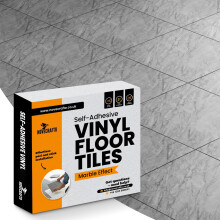 (Grey Marble, Pack of 40) Vinyl Floor Tiles 12''x12'' Self-Adhesive Waterproof Easy to Use