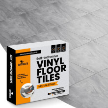 (Grey-White, Pack of 40) Vinyl Floor Tiles 12''x12'' Self-Adhesive Waterproof Easy to Use