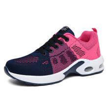 (1722 dense network blue rose red, 40) New Men Women Tight Mesh Flyknit Sneakers All Match Comfort Casual Sports Walking Shoes