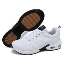 (1727 white anti-slip patch, 44) New Men Women Tight Mesh Flyknit Sneakers All Match Comfort Casual Sports Walking Shoes