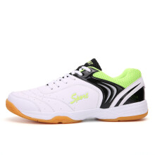 (White green, 46/280) Breathable Sports Sneakers for Men & Women, Lightweight Outdoor Casual Shoes for Badminton, Tennis & Table Tennis