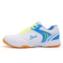 (White and blue, 38/240) Breathable Sports Sneakers for Men & Women, Lightweight Outdoor Casual Shoes for Badminton, Tennis & Table Tennis