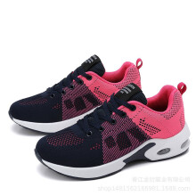 (1722 blue rose red anti-slip patch, 39) New Men Women Tight Mesh Flyknit Sneakers All Match Comfort Casual Sports Walking Shoes