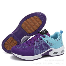 (1722 Purple Moon anti-slip patch, 37) New Men Women Tight Mesh Flyknit Sneakers All Match Comfort Casual Sports Walking Shoes