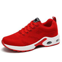 (1727-2 dense network red, 40) New Men Women Tight Mesh Flyknit Sneakers All Match Comfort Casual Sports Walking Shoes